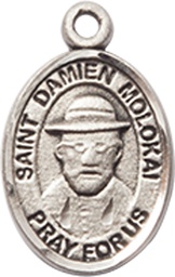 [9412SS] Sterling Silver Saint Damien of Molokai Medal