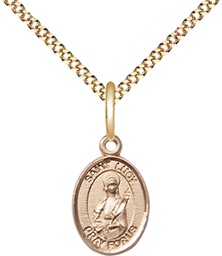 [9422GF/18G] 14kt Gold Filled Saint Lucy Pendant on a 18 inch Gold Plate Light Curb chain