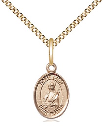 [9422GF/18G] 14kt Gold Filled Saint Lucy Pendant on a 18 inch Gold Plate Light Curb chain