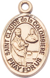 [9432KT] 14kt Gold Saint Claude de la Colombiere Medal