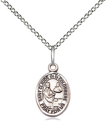 [9432SS/18SS] Sterling Silver Saint Claude de la Colombiere Pendant on a 18 inch Sterling Silver Light Curb chain