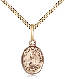 [9438GF/18G] 14kt Gold Filled Saint Kateri Tekakwitha Pendant on a 18 inch Gold Plate Light Curb chain