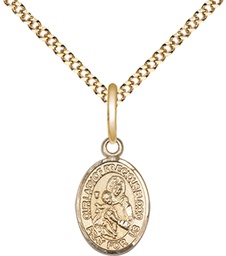 [9448GF/18G] 14kt Gold Filled Our Lady of the Precious Blood Pendant on a 18 inch Gold Plate Light Curb chain