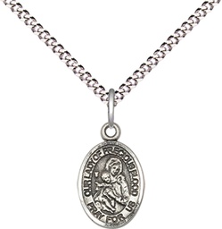 [9448SS/18S] Sterling Silver Our Lady of the Precious Blood Pendant on a 18 inch Light Rhodium Light Curb chain