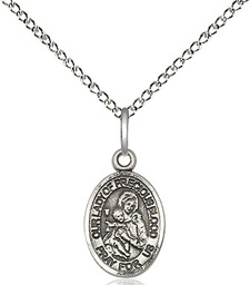 [9448SS/18SS] Sterling Silver Our Lady of the Precious Blood Pendant on a 18 inch Sterling Silver Light Curb chain