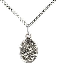 [9448SS/18SS] Sterling Silver Our Lady of the Precious Blood Pendant on a 18 inch Sterling Silver Light Curb chain