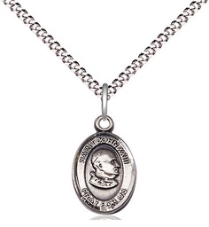 [9455SS/18S] Sterling Silver Saint John XXIII Pendant on a 18 inch Light Rhodium Light Curb chain