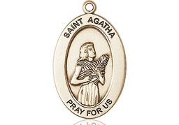 [11003KT] 14kt Gold Saint Agatha Medal