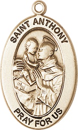 [11004KT] 14kt Gold Saint Anthony of Padua Medal