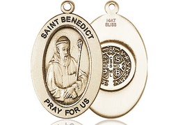 [11008KT] 14kt Gold Saint Benedict Medal