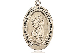 [11022KT] 14kt Gold Saint Christopher Medal