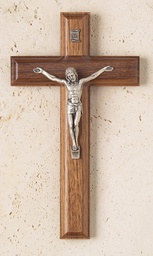 [17316] 7.5In. Walnut Crucifix With Salerni Corpus