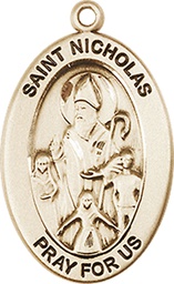 [11080KT] 14kt Gold Saint Nicholas Medal