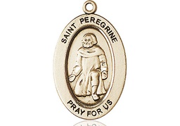[11088KT] 14kt Gold Saint Peregrine Medal