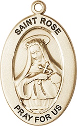 [11095KT] 14kt Gold Saint Rose of Lima Medal