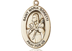 [11208KT] 14kt Gold Saint Maria Goretti Medal