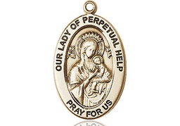 [11222KT] 14kt Gold Our Lady of Perpetual Help Medal