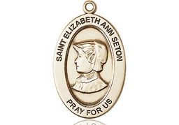 [11224KT] 14kt Gold Saint Elizabeth Ann Seton Medal