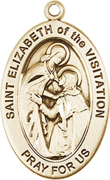 [11311KT] 14kt Gold Saint Elizabeth of the Visitation Medal