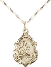 [0822GGF/18GF] 14kt Gold Filled Saint Gerard Pendant on a 18 inch Gold Filled Light Curb chain