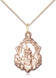 [0822JAGF/18GF] 14kt Gold Filled Saint Joan of Arc Pendant on a 18 inch Gold Filled Light Curb chain