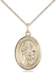 [8348GF/18GF] 14kt Gold Filled Saint Joachim Pendant on a 18 inch Gold Filled Light Curb chain