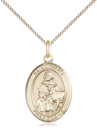[8349GF/18GF] 14kt Gold Filled Saint Giles Pendant on a 18 inch Gold Filled Light Curb chain