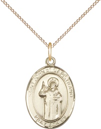 [8350GF/18GF] 14kt Gold Filled Saint John of Capistrano Pendant on a 18 inch Gold Filled Light Curb chain