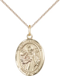 [8351GF/18GF] 14kt Gold Filled Saint Januarius Pendant on a 18 inch Gold Filled Light Curb chain