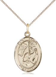 [8361GF/18GF] 14kt Gold Filled Saint Edwin Pendant on a 18 inch Gold Filled Light Curb chain