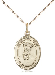 [8369GF/18GF] 14kt Gold Filled Saint Philip Neri Pendant on a 18 inch Gold Filled Light Curb chain