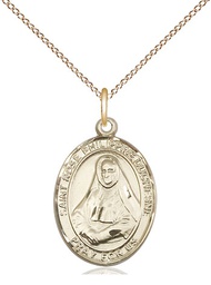 [8371GF/18GF] 14kt Gold Filled Saint Rose Philippine Pendant on a 18 inch Gold Filled Light Curb chain