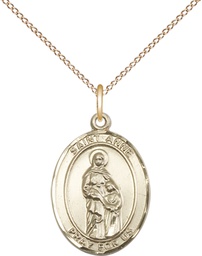 [8374GF/18GF] 14kt Gold Filled Saint Anne Pendant on a 18 inch Gold Filled Light Curb chain