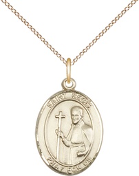 [8380GF/18GF] 14kt Gold Filled Saint Regis Pendant on a 18 inch Gold Filled Light Curb chain