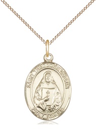 [8382GF/18GF] 14kt Gold Filled Saint Theodora Pendant on a 18 inch Gold Filled Light Curb chain