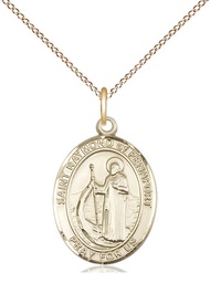 [8385GF/18GF] 14kt Gold Filled Saint Raymond of Penafort Pendant on a 18 inch Gold Filled Light Curb chain