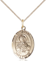 [8396GF/18GF] 14kt Gold Filled Saint Daria Pendant on a 18 inch Gold Filled Light Curb chain