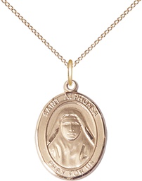 [8406GF/18GF] 14kt Gold Filled Saint Alphonsa Pendant on a 18 inch Gold Filled Light Curb chain