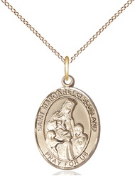 [8407GF/18GF] 14kt Gold Filled Saint Margaret of Scotland Pendant on a 18 inch Gold Filled Light Curb chain