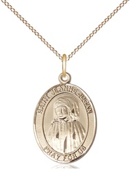 [8409GF/18GF] 14kt Gold Filled Saint Jeanne Jugan Pendant on a 18 inch Gold Filled Light Curb chain