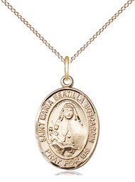 [8428GF/18GF] 14kt Gold Filled Saint Maria Bertilla Boscardin Pendant on a 18 inch Gold Filled Light Curb chain