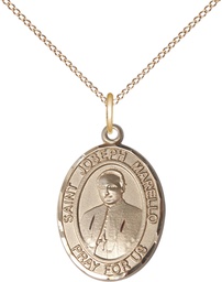 [8430GF/18GF] 14kt Gold Filled Saint Joseph Marello Pendant on a 18 inch Gold Filled Light Curb chain