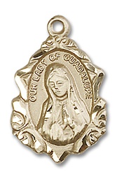 [0822FGF] 14kt Gold Filled Our Lady of Guadalupe Medal