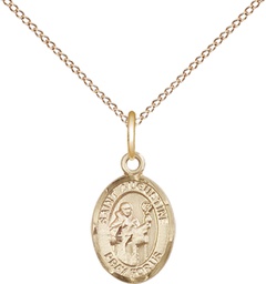 [9007GF/18GF] 14kt Gold Filled Saint Augustine Pendant on a 18 inch Gold Filled Light Curb chain