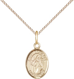[9009GF/18GF] 14kt Gold Filled Saint Boniface Pendant on a 18 inch Gold Filled Light Curb chain