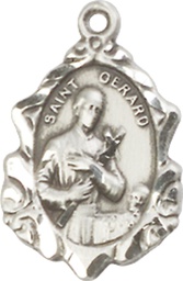 [0822GSSY] Sterling Silver Saint Gerard Medal - With Box