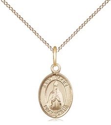 [9010GF/18GF] 14kt Gold Filled Saint Blaise Pendant on a 18 inch Gold Filled Light Curb chain