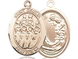 [7180GF] 14kt Gold Filled Saint Cecilia Choir Medal