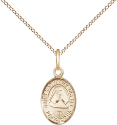 [9015GF/18GF] 14kt Gold Filled Saint Katharine Drexel Pendant on a 18 inch Gold Filled Light Curb chain