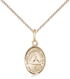 [9015GF/18GF] 14kt Gold Filled Saint Katharine Drexel Pendant on a 18 inch Gold Filled Light Curb chain